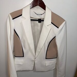 White House Black Market White and Tan Blazer